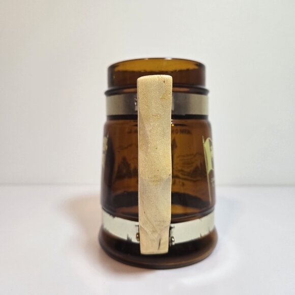 💥3/$24💥 Vintage Montreal Quebec Canada Siesta Ware Amber Brown Barrel Wood - Picture 3 of 8